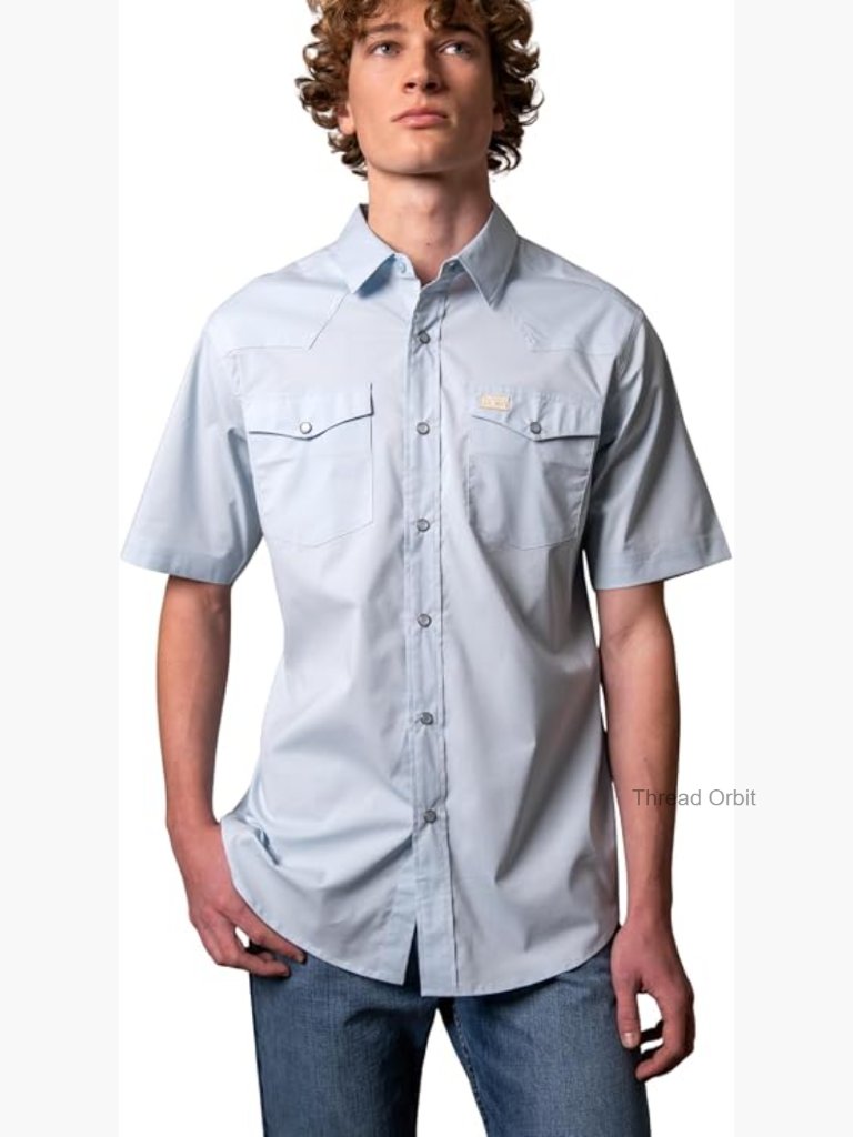 Men's Performance Western Snap Button Dress Shirt Coolmax Stretch